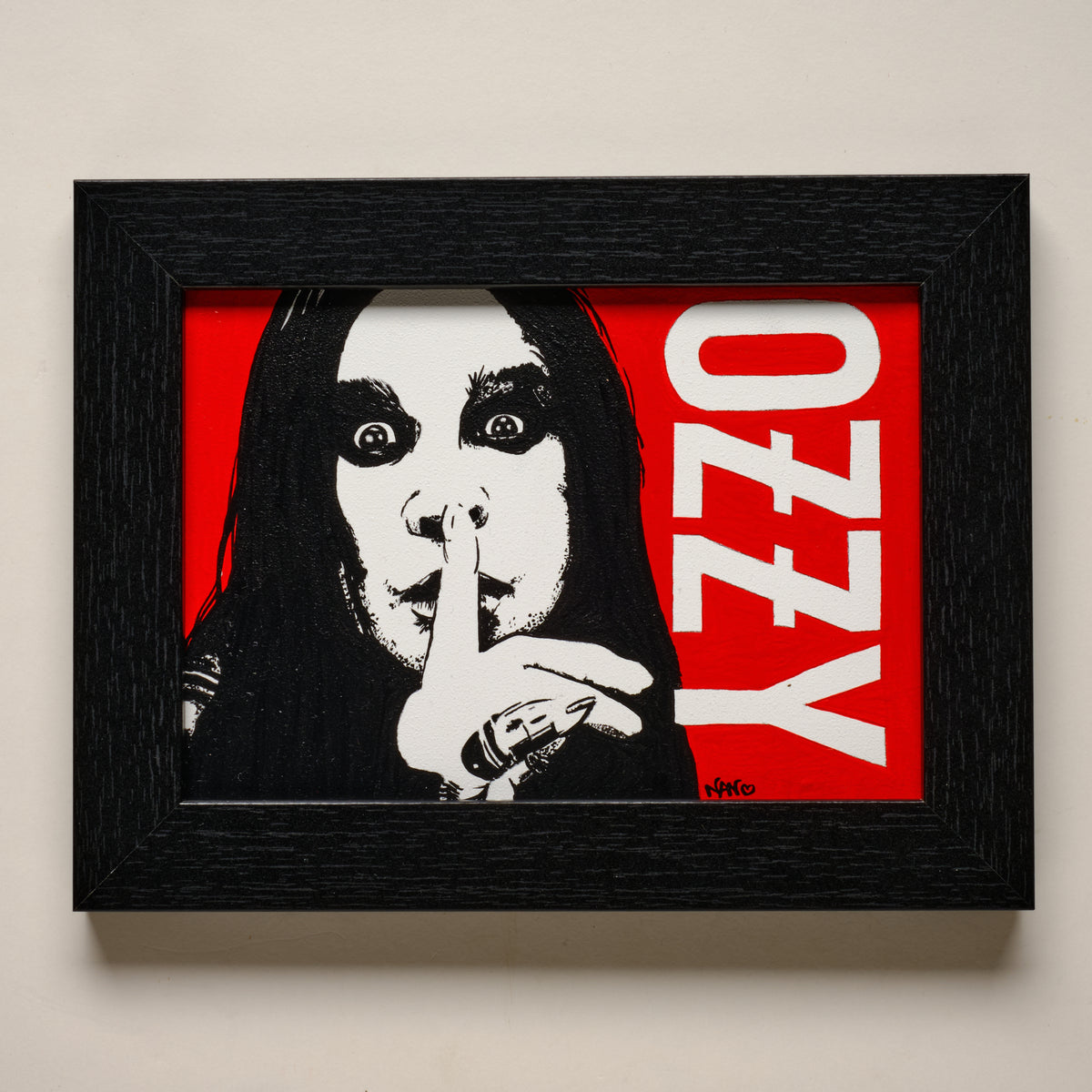 Prince of Darkness (Ozzy Osbourne) – 5"×7" FRAMED ORIGINAL PAINTING