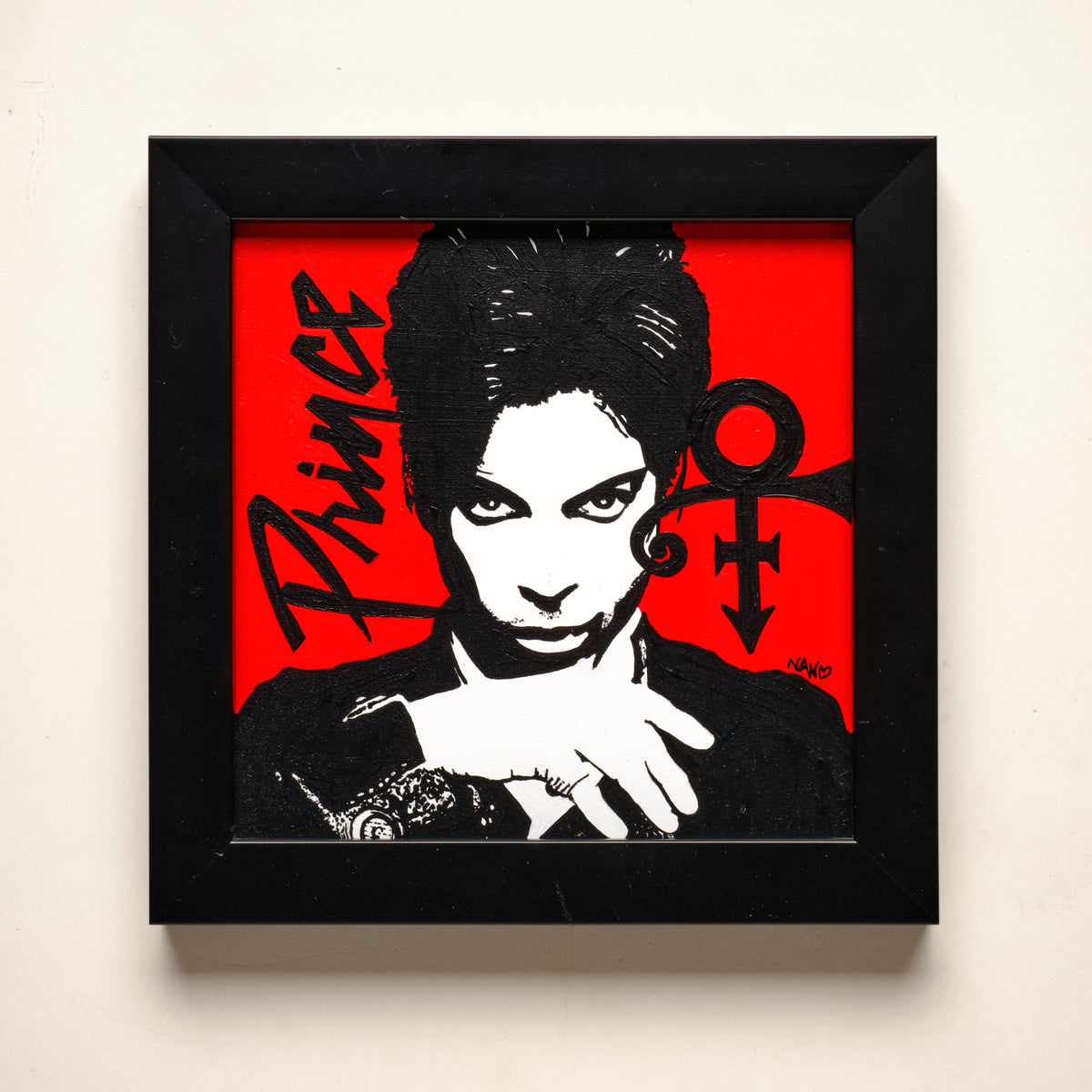 Raspberry Beret (Prince) – 6"×6" FRAMED ORIGINAL PAINTING