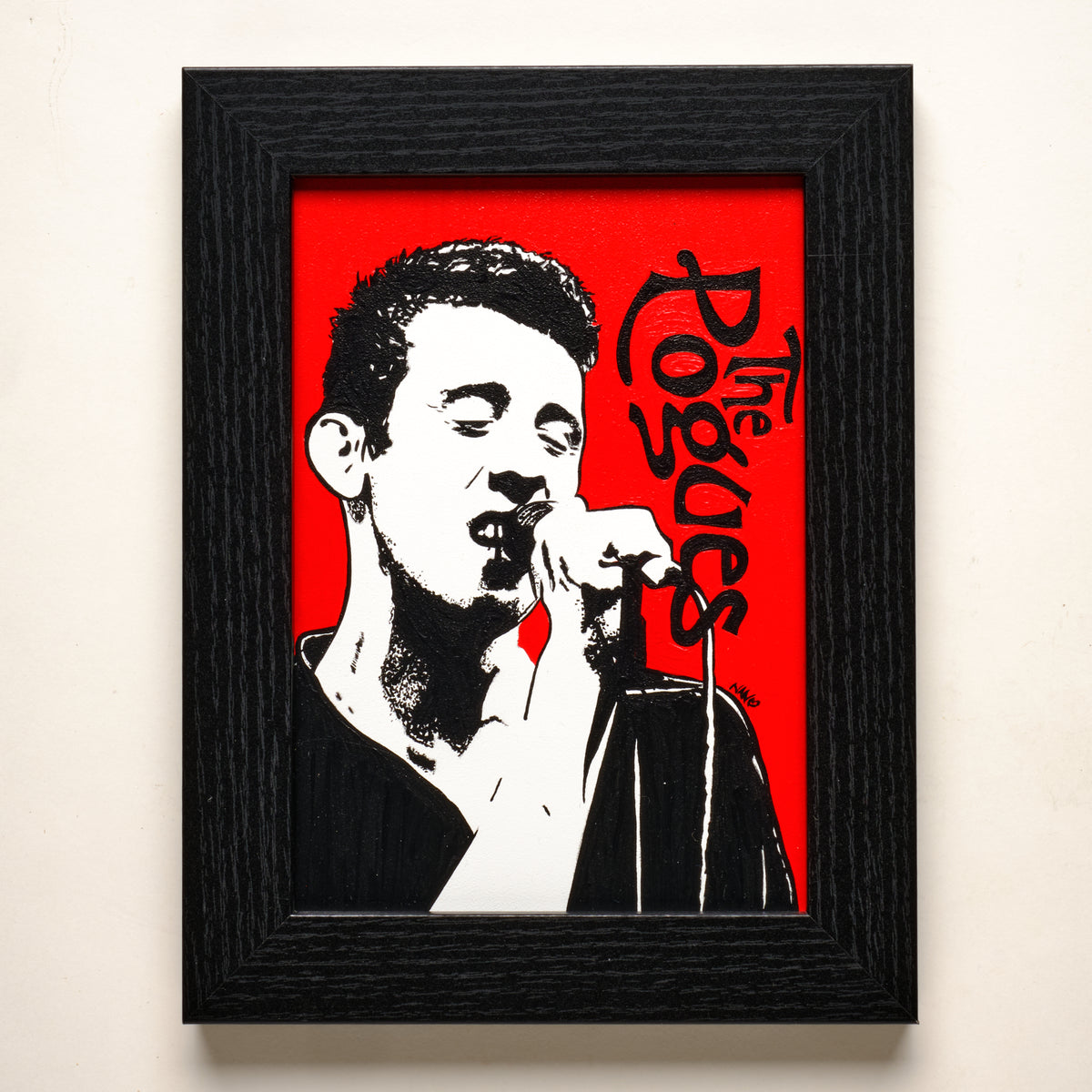 Shane (The Pogues) – 5"×7" FRAMED ORIGINAL PAINTING