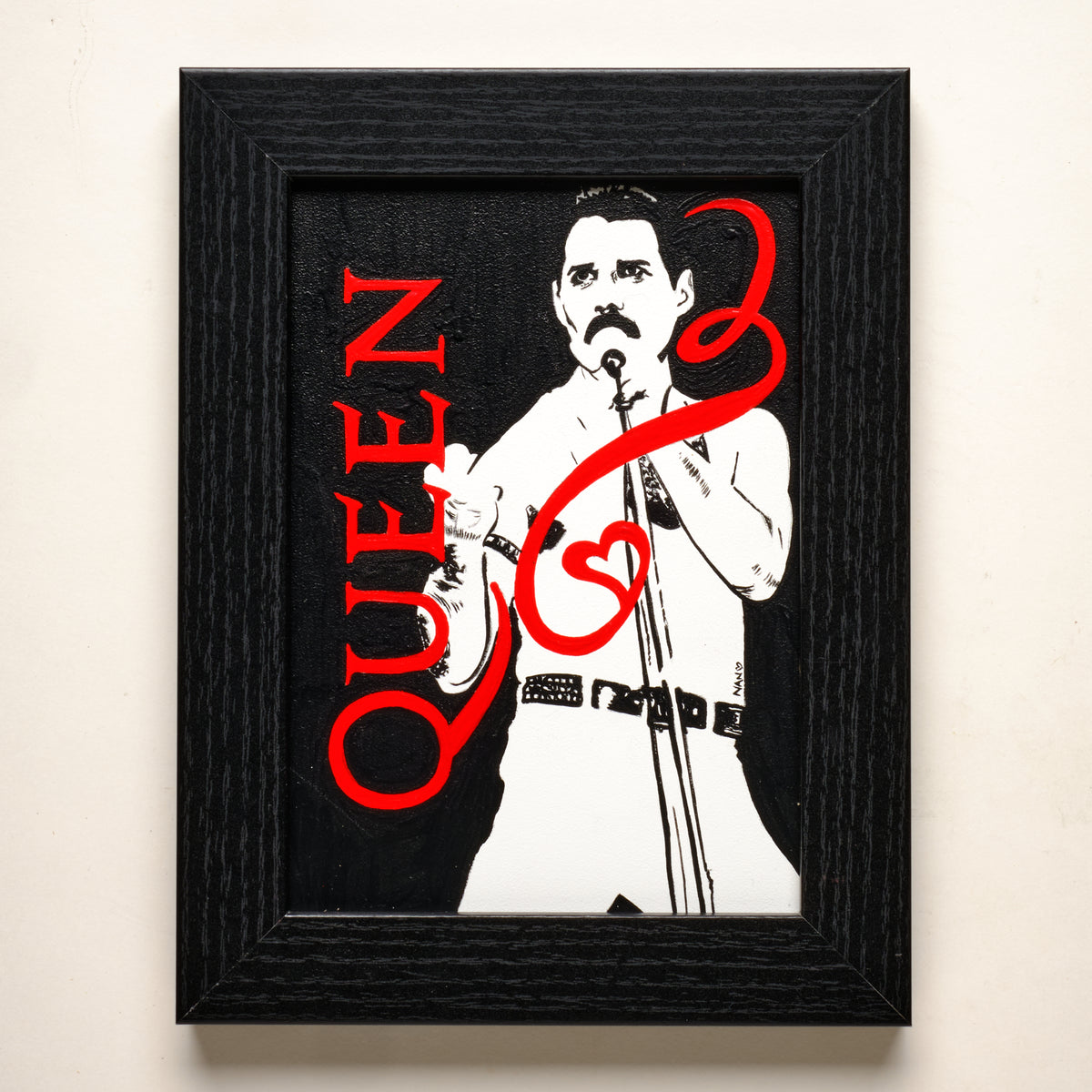 Freddie (Queen) – 5"×7" FRAMED ORIGINAL PAINTING