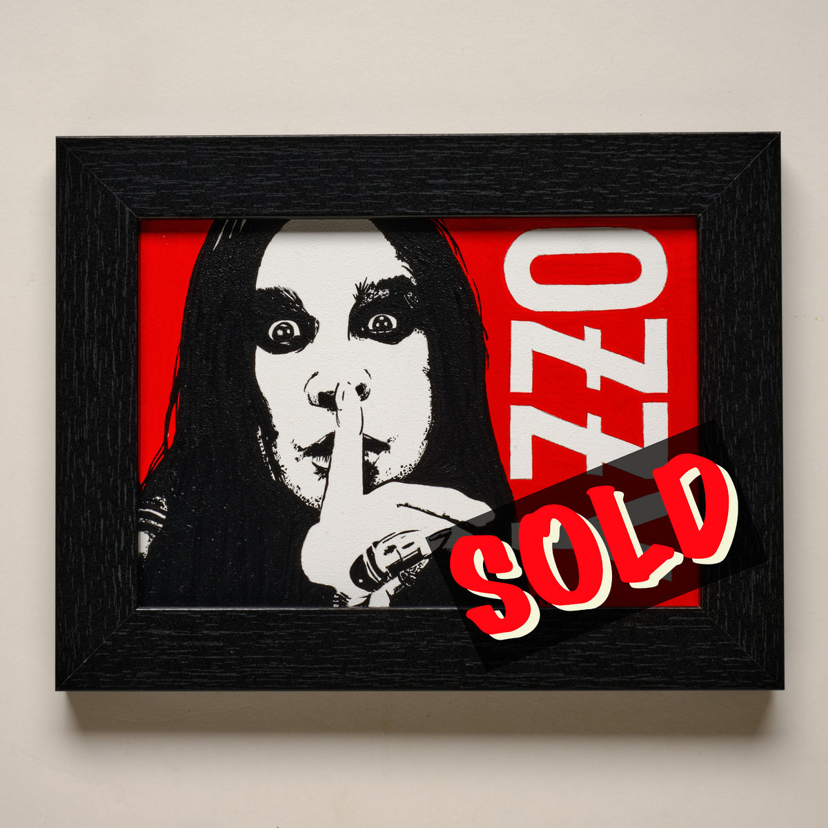 Prince of Darkness (Ozzy Osbourne) – 5"×7" FRAMED ORIGINAL PAINTING