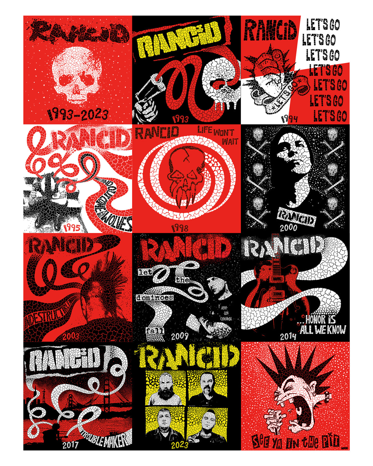 RANCID: THE FIRST TEN RECORDS - Limited Edition Fine Art Print - PRE-SALE