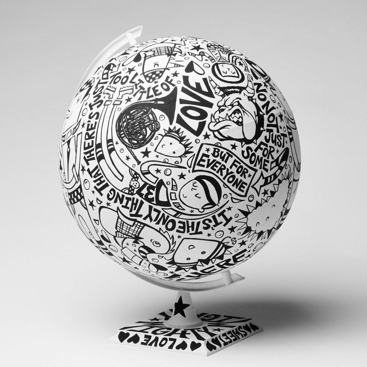 What The World Needs Now Is Love Globe | Fine Art and Limited Edition Prints | The Art Of Nan Coffey