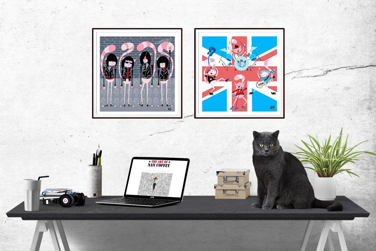 Cat City Rockers - Signed Prints | Fine Art and Limited Edition Prints | The Art Of Nan Coffey