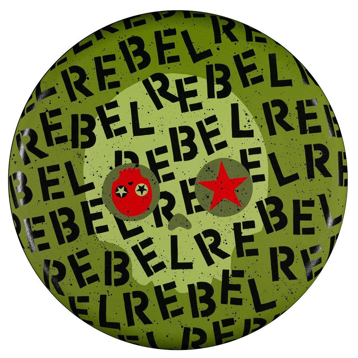 Rebel Army Green 20" Round - Original | Fine Art and Limited Edition Prints | The Art Of Nan Coffey