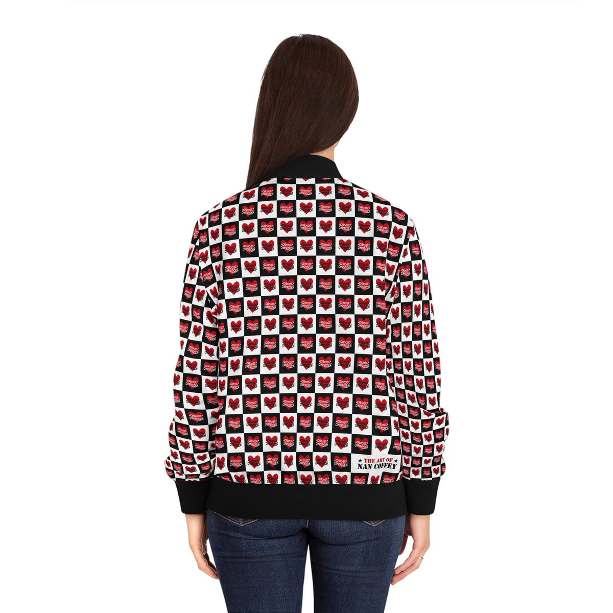 Choose Compassion Checkered Women&#39;s Bomber Jacket