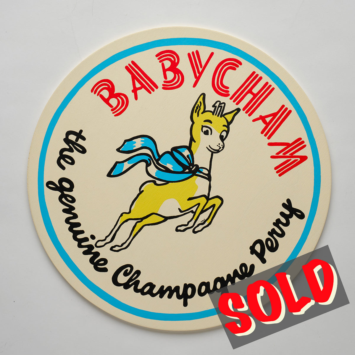 Oversized, Nan-Painted Baby Cham Drink Coaster
