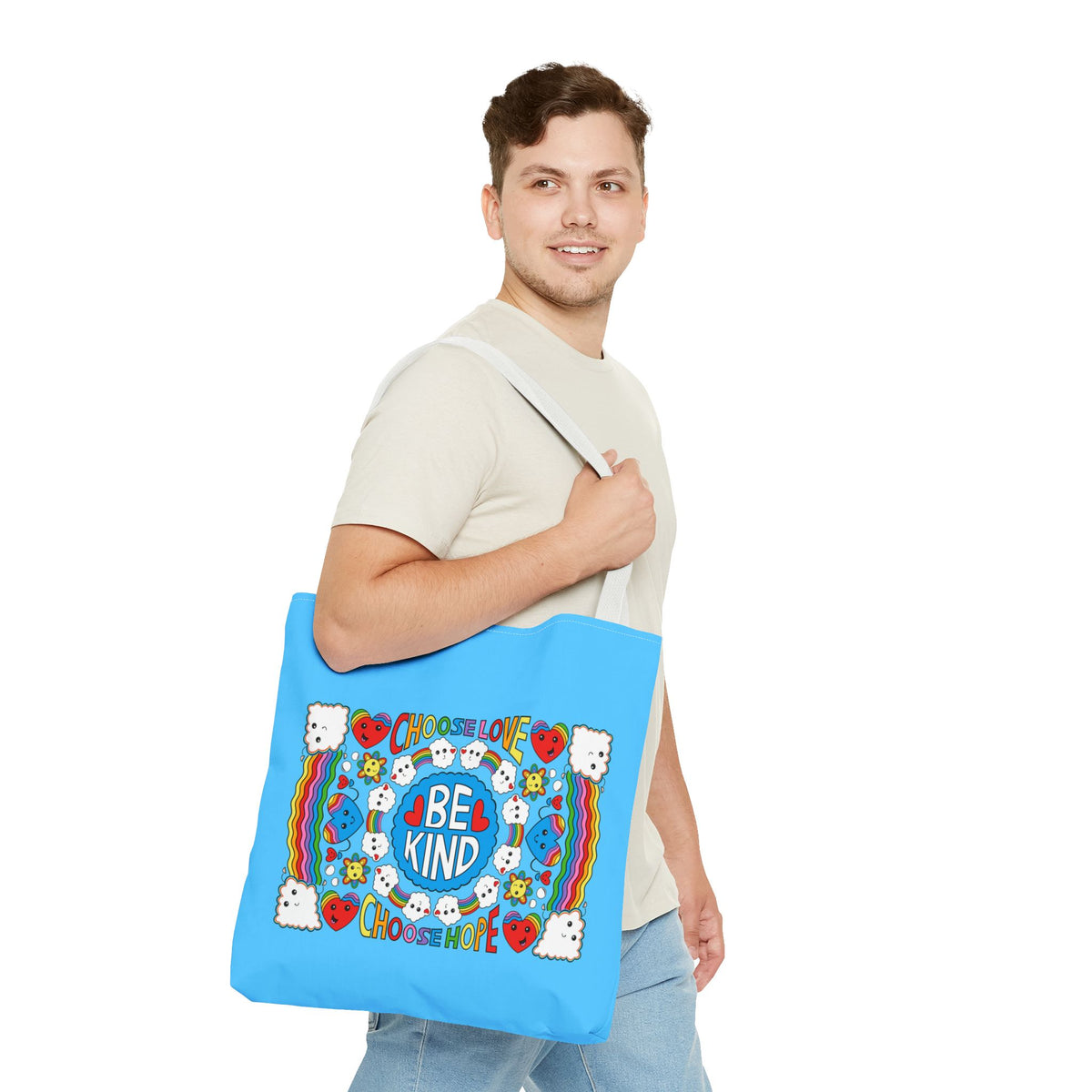 Choose Love Tote Bag - Eco-Friendly Shoulder Bag for Shopping and Outings