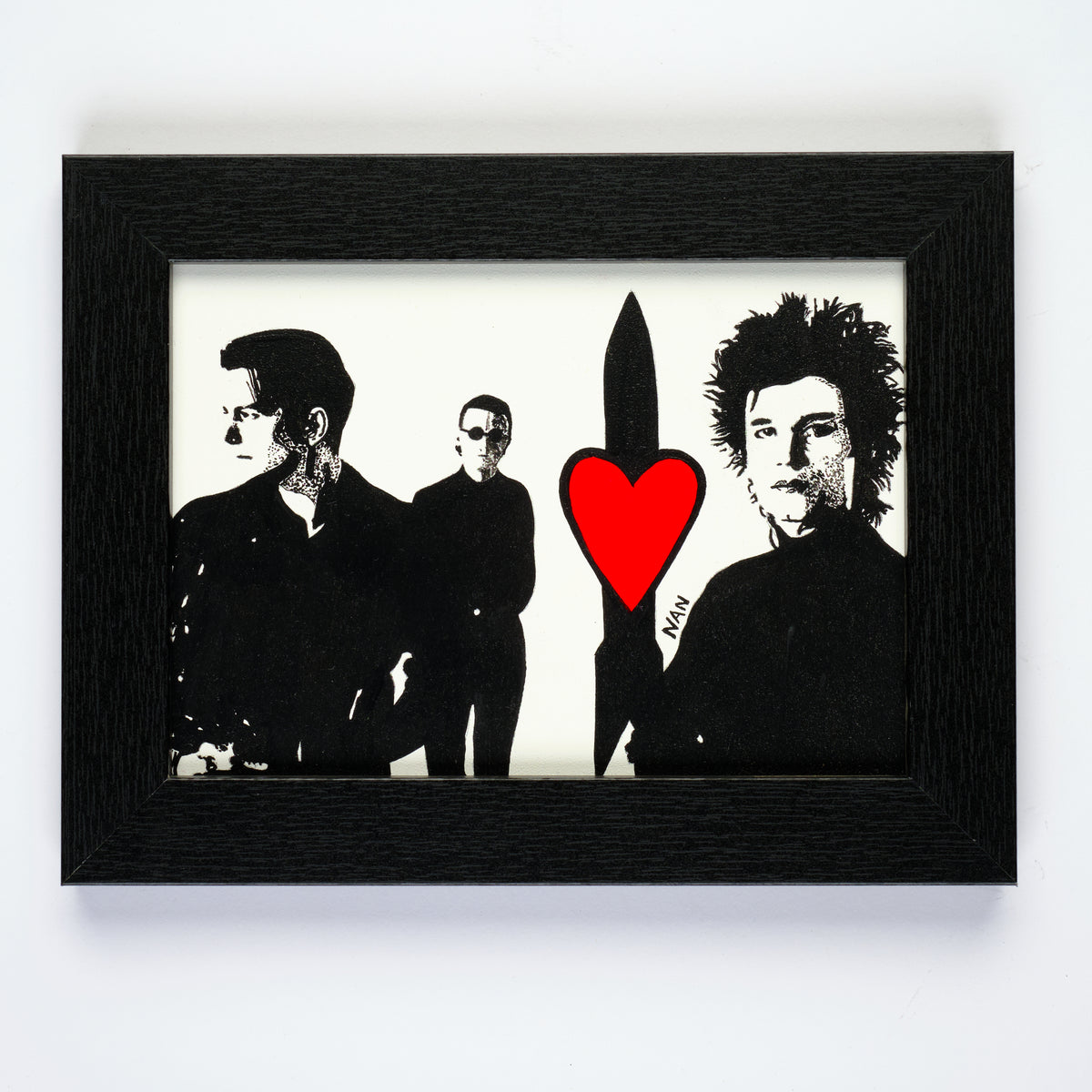 Love and Rockets - 5”x7” Framed Original Painting