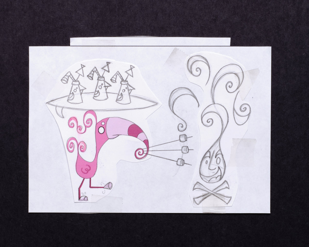 RARE “Pink Bird” Original Drawing/Concept Art