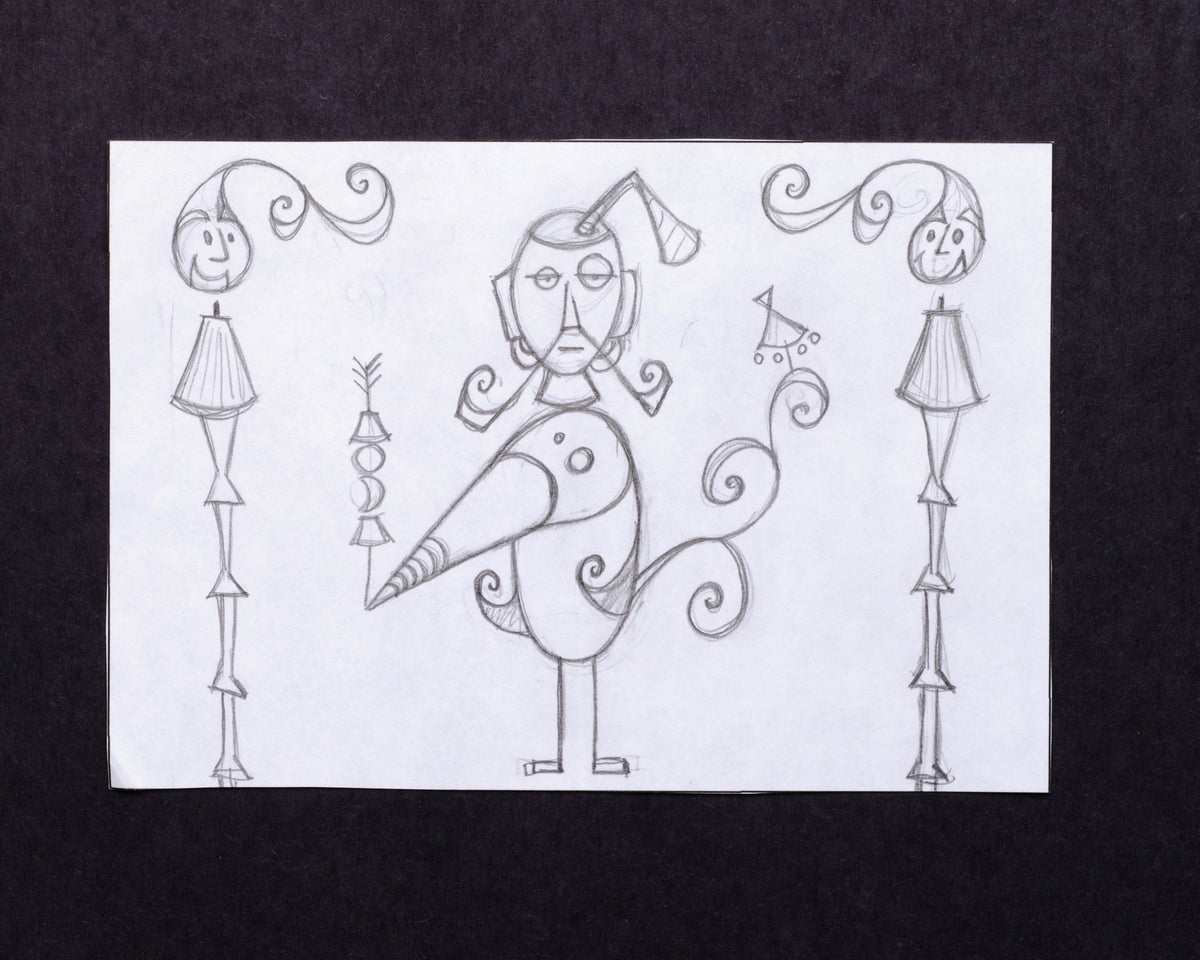 RARE “Purple Bird” Original Drawing/Concept Art