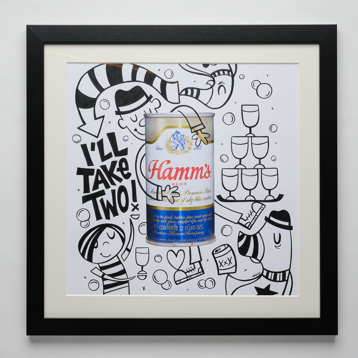 Hamm's Beer Can Mixed Media on Paper