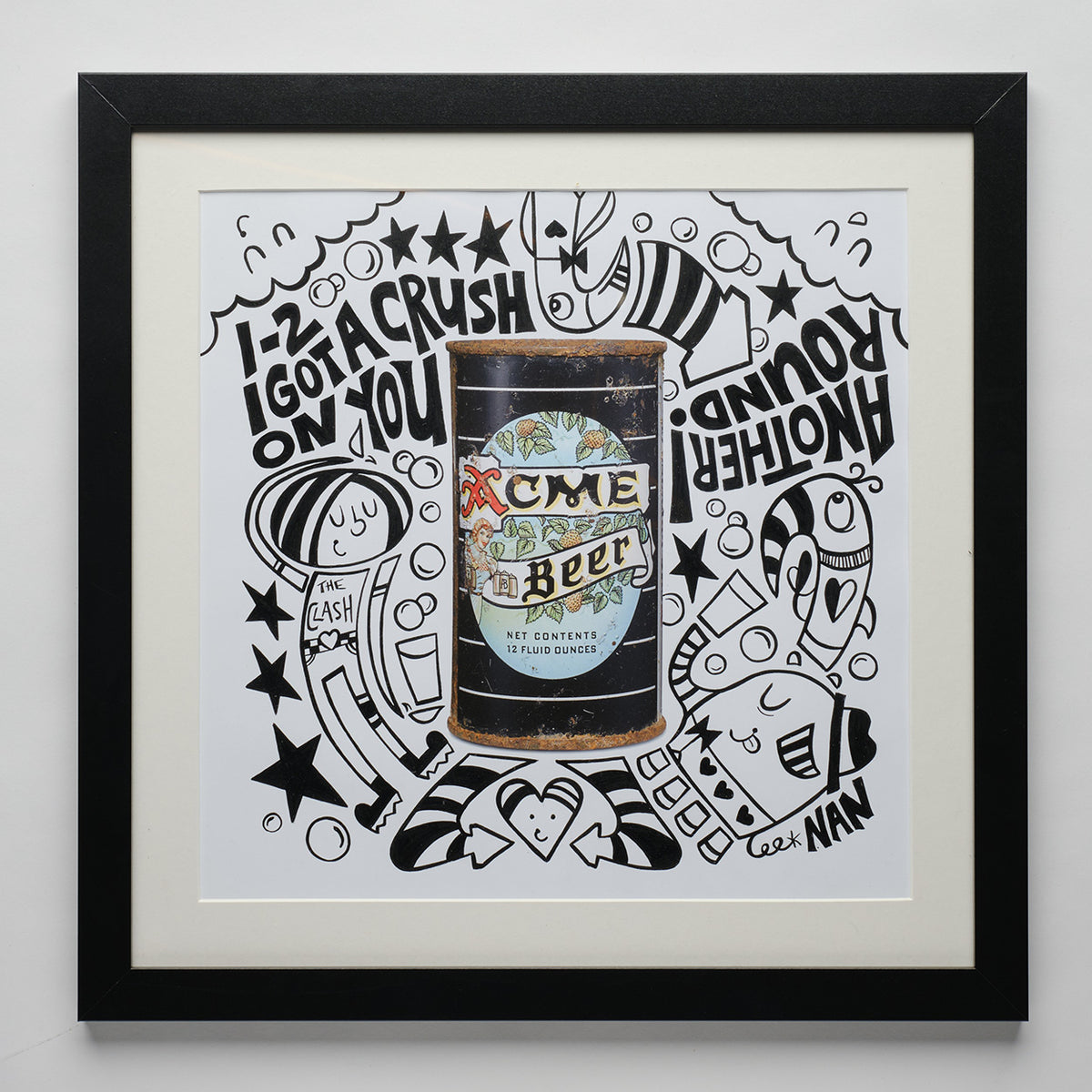 Amce Beer Can Mixed Media on Paper