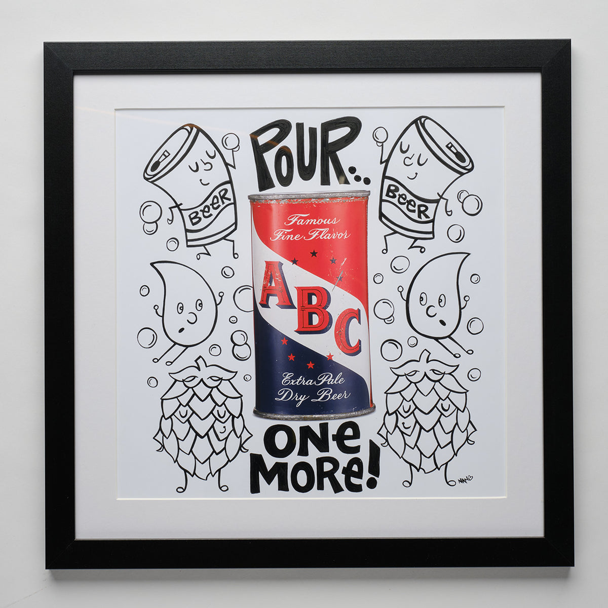 ABC Beer Can Mixed Media on Paper