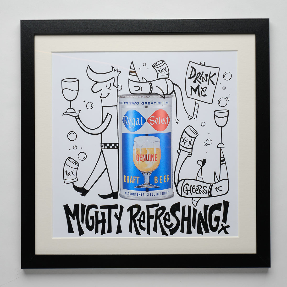 Regal Select Beer Can Mixed Media on Paper