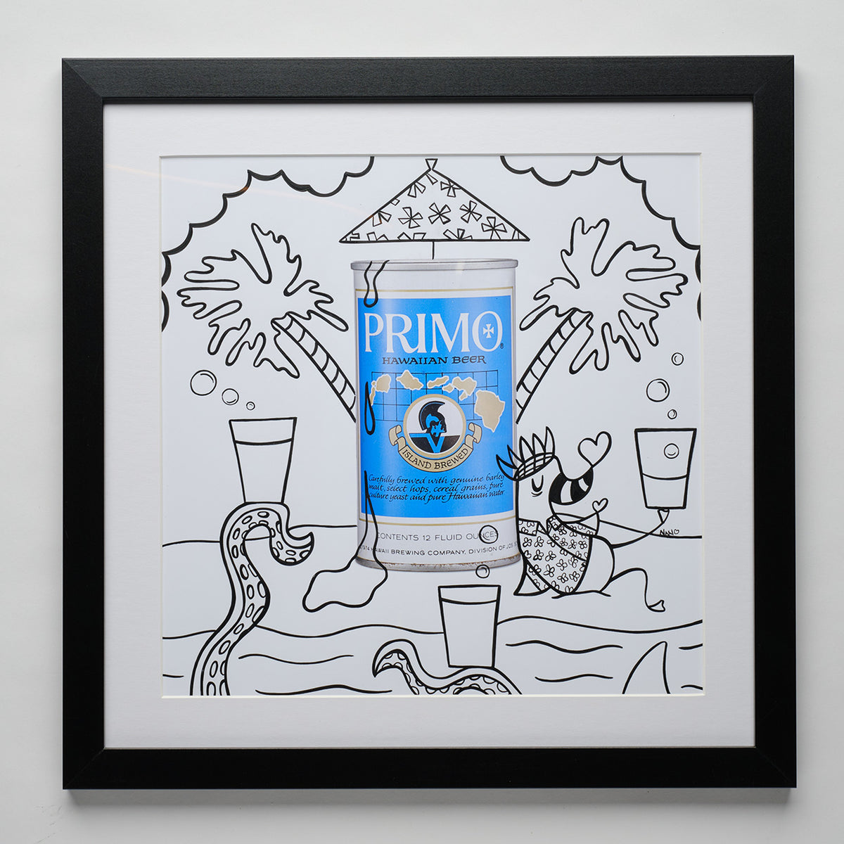 Primo Beer Can Mixed Media on Paper
