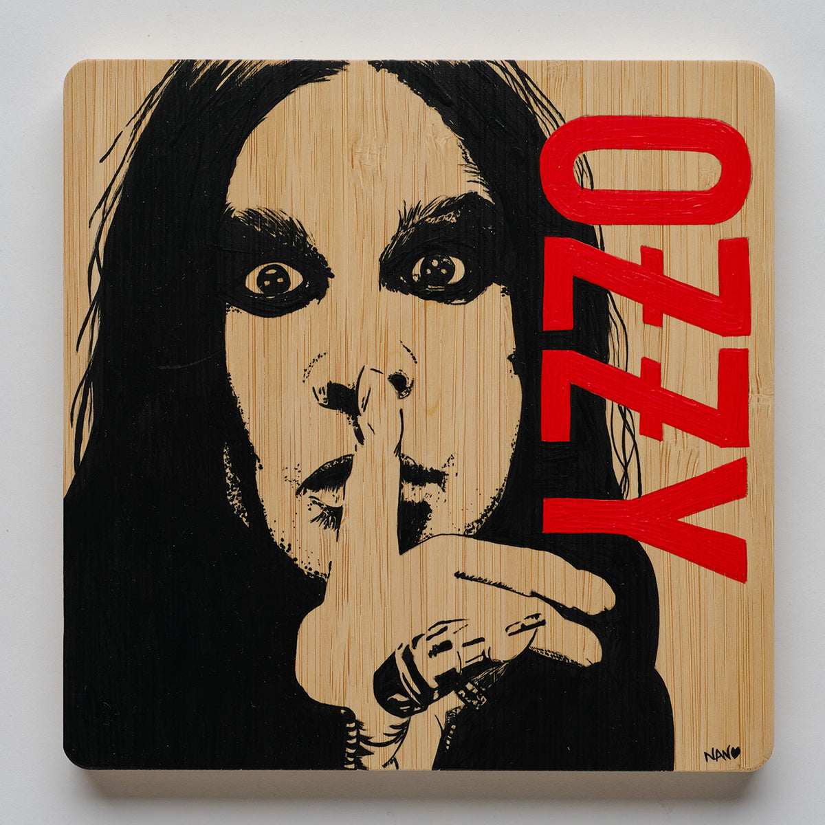 Ozzy - 6”x6” Original Painting on Bamboo
