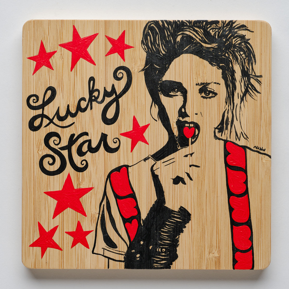 Madonna - 6”x6” Original Painting on Bamboo