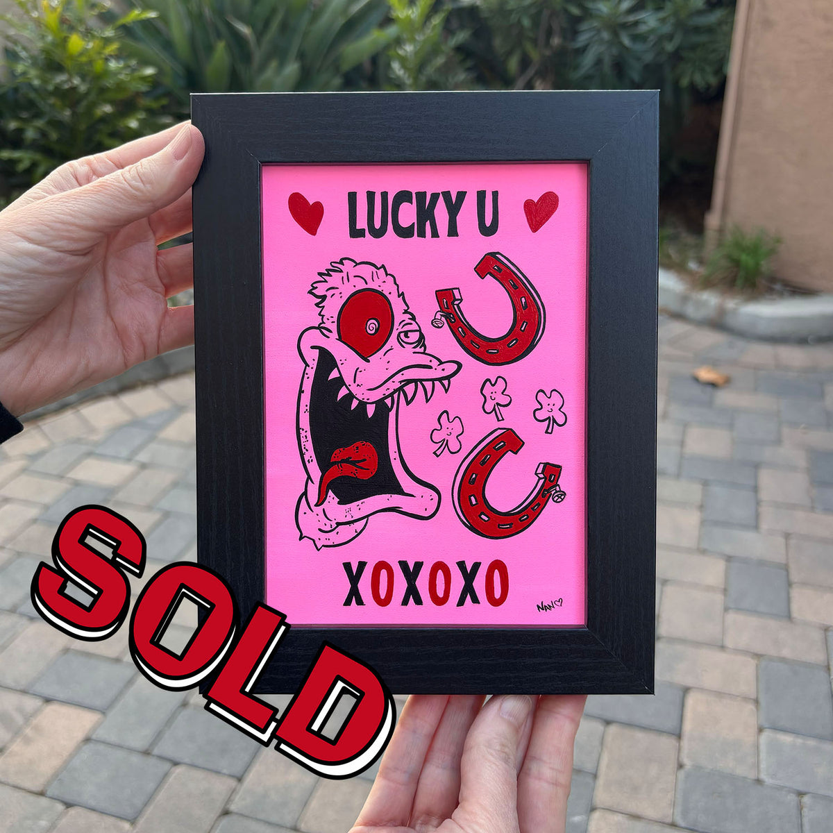 LTJ - Lucky U 5”x7” Framed Original Painting