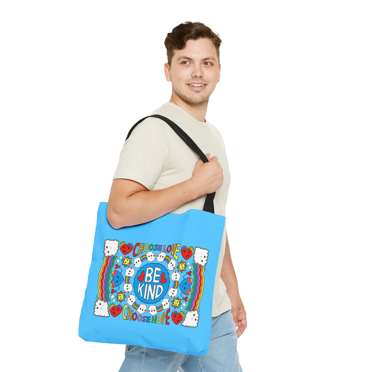 Choose Love Tote Bag - Eco-Friendly Shoulder Bag for Shopping and Outings