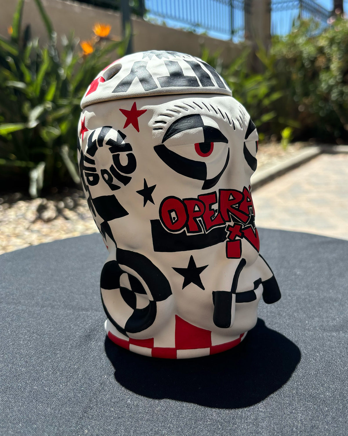Nan-Painted “Op Ivy" Mr. Bali Hai Ceramic Mug