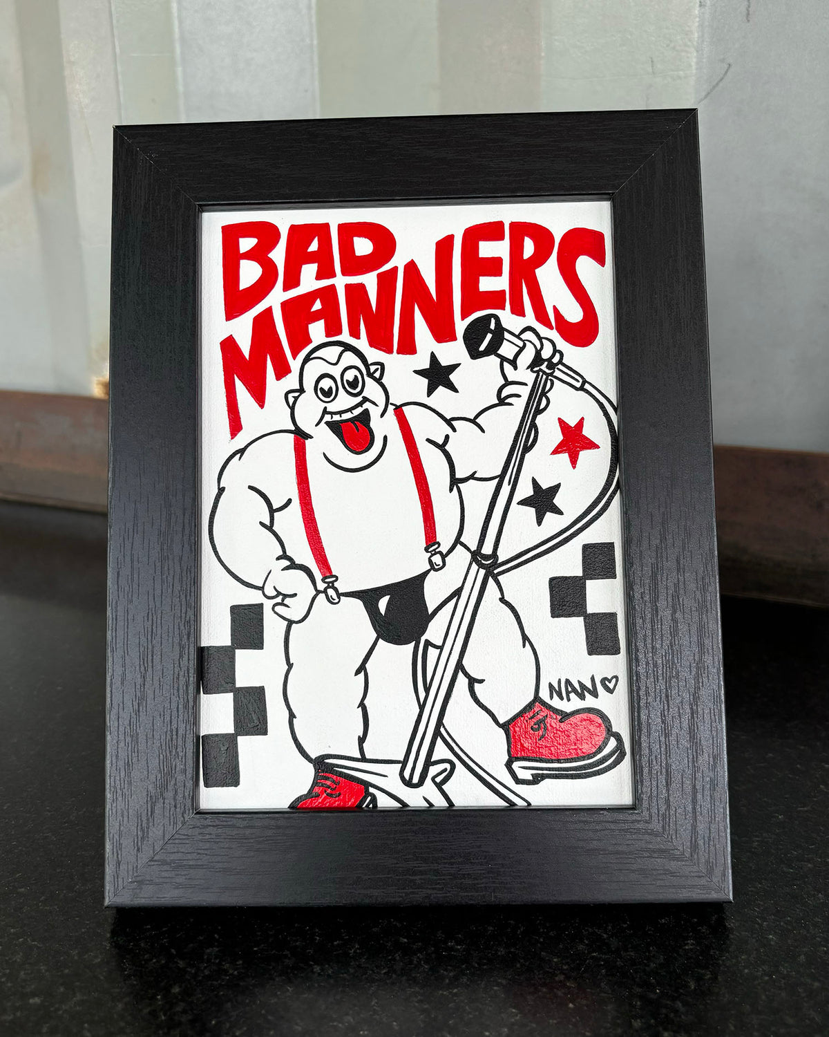 Bad Manners - 5”x7” Framed Original Painting