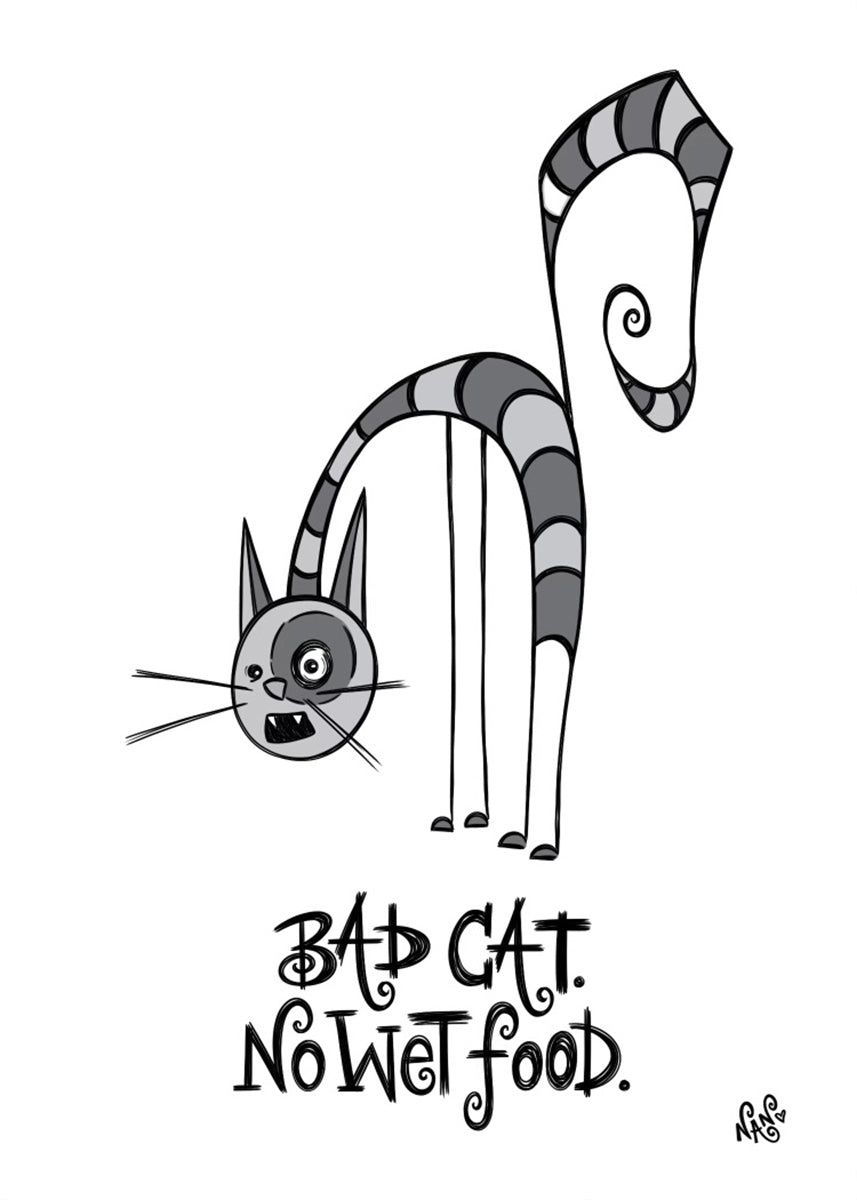 Spookie Print - Bad Cat. No Wet Food.