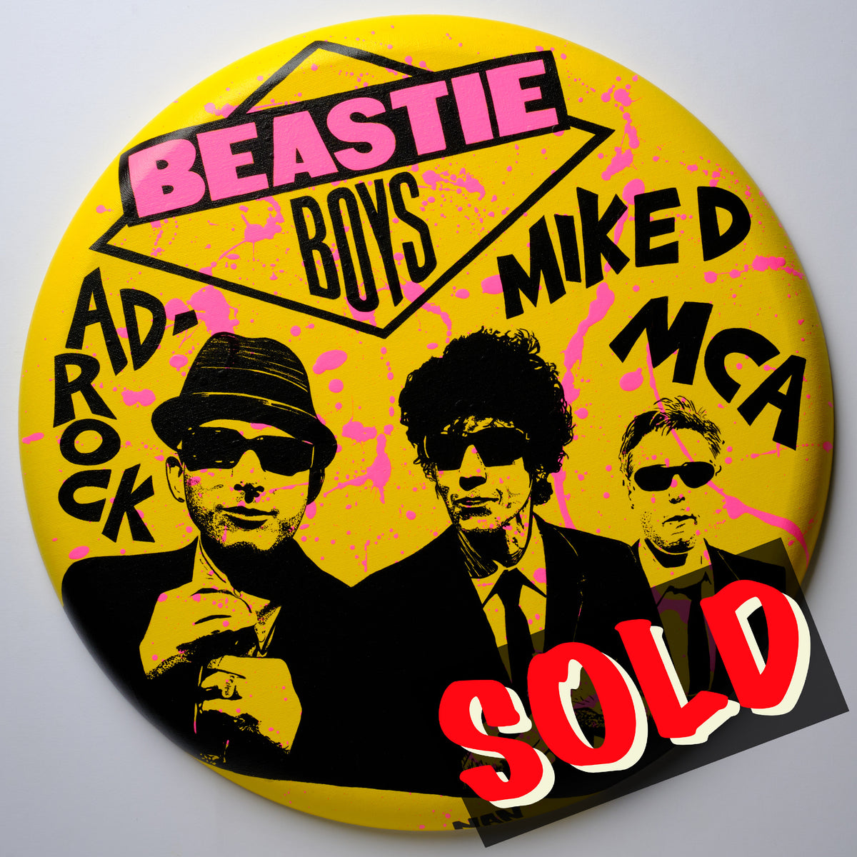 Beastie Boys 20&quot; Round Original Acrylic Painting