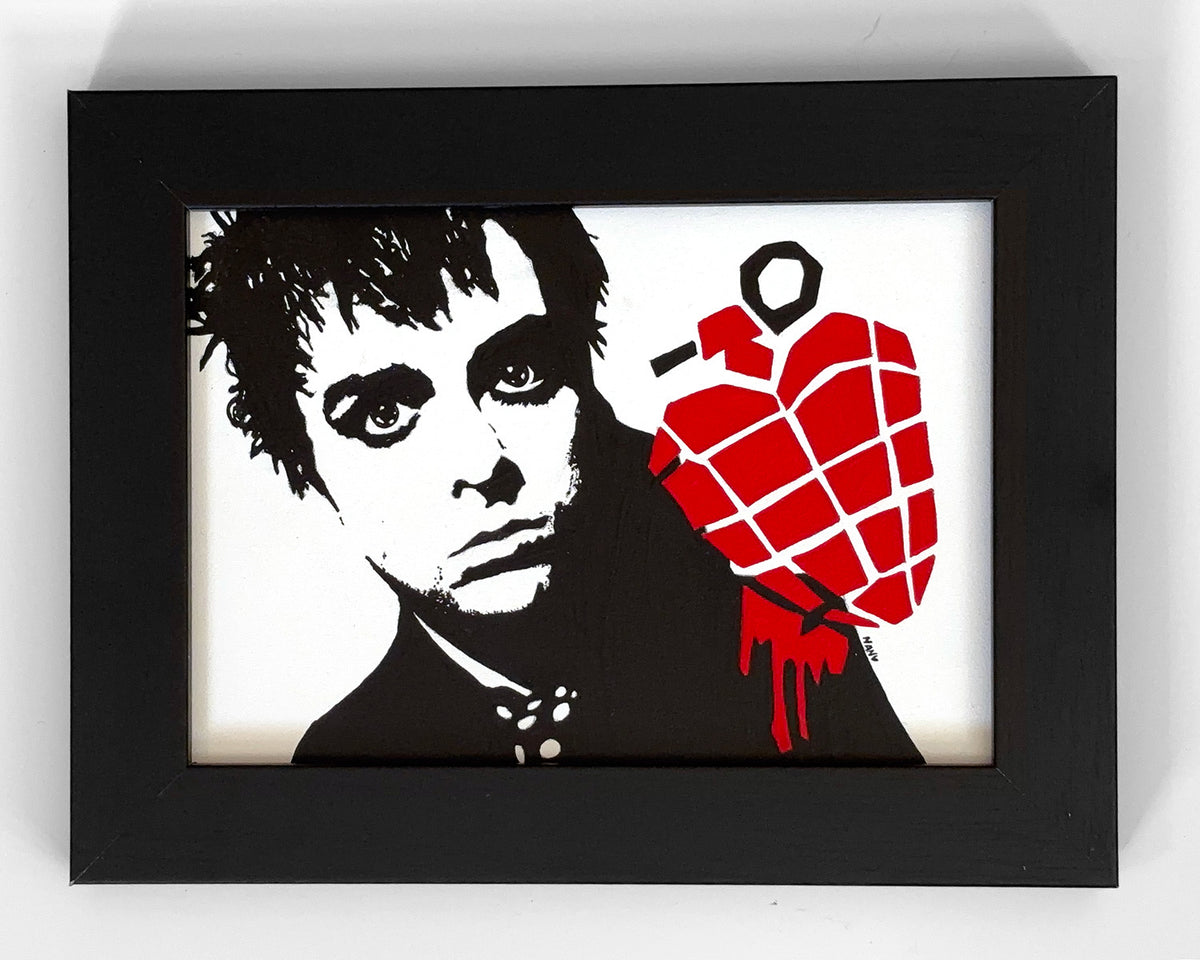 Billy Joe Armstrong Grenade - 5”x7” Framed Original Painting