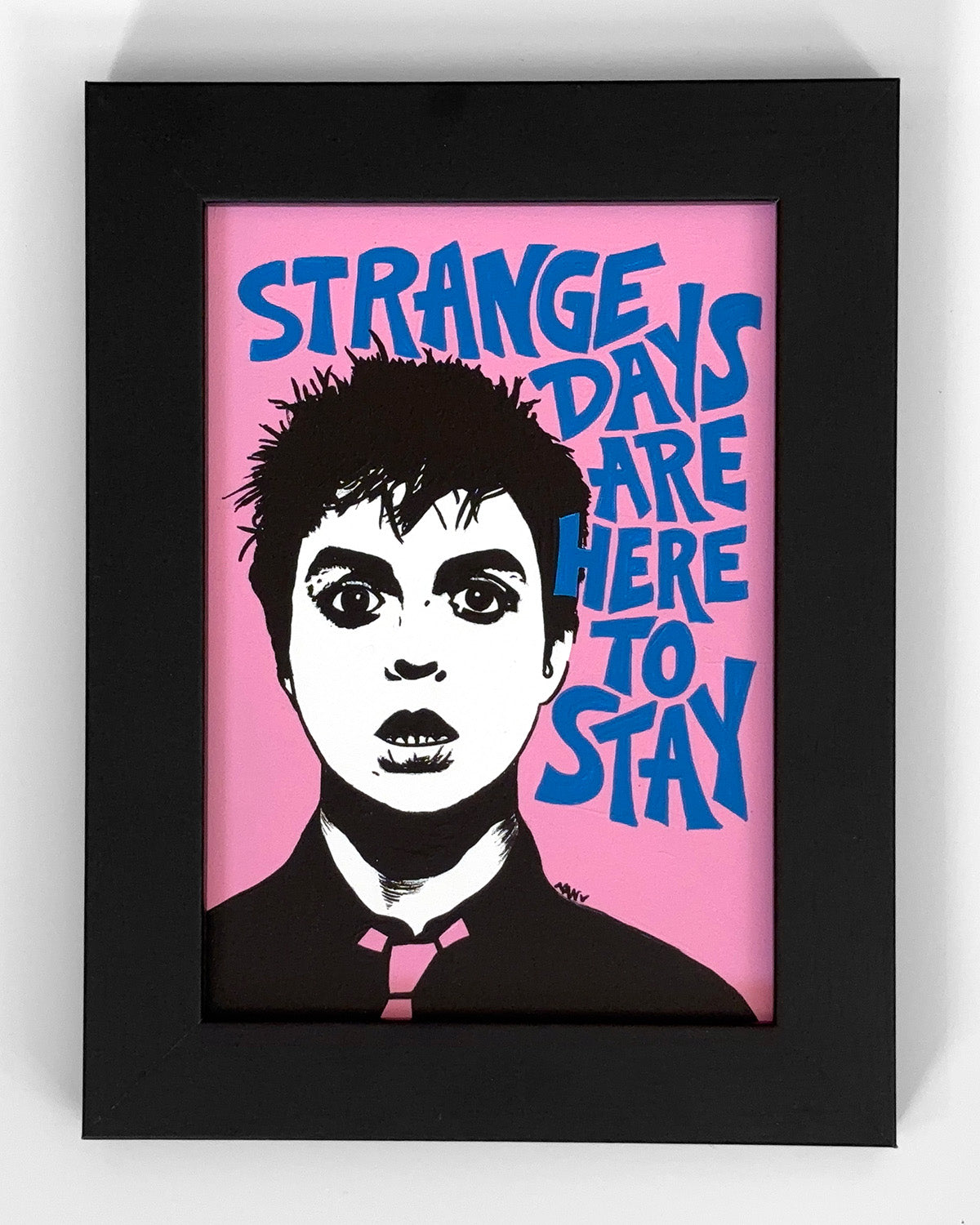 Billy Joe Armstrong Strange Days - 5”x7” Framed Original Painting