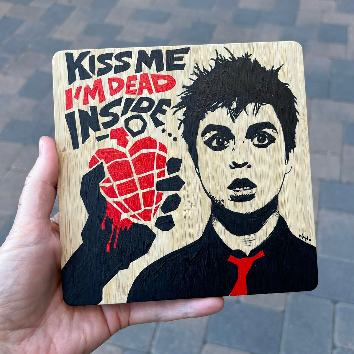 Billie No. 3 - 6”x6” Original Painting on Bamboo