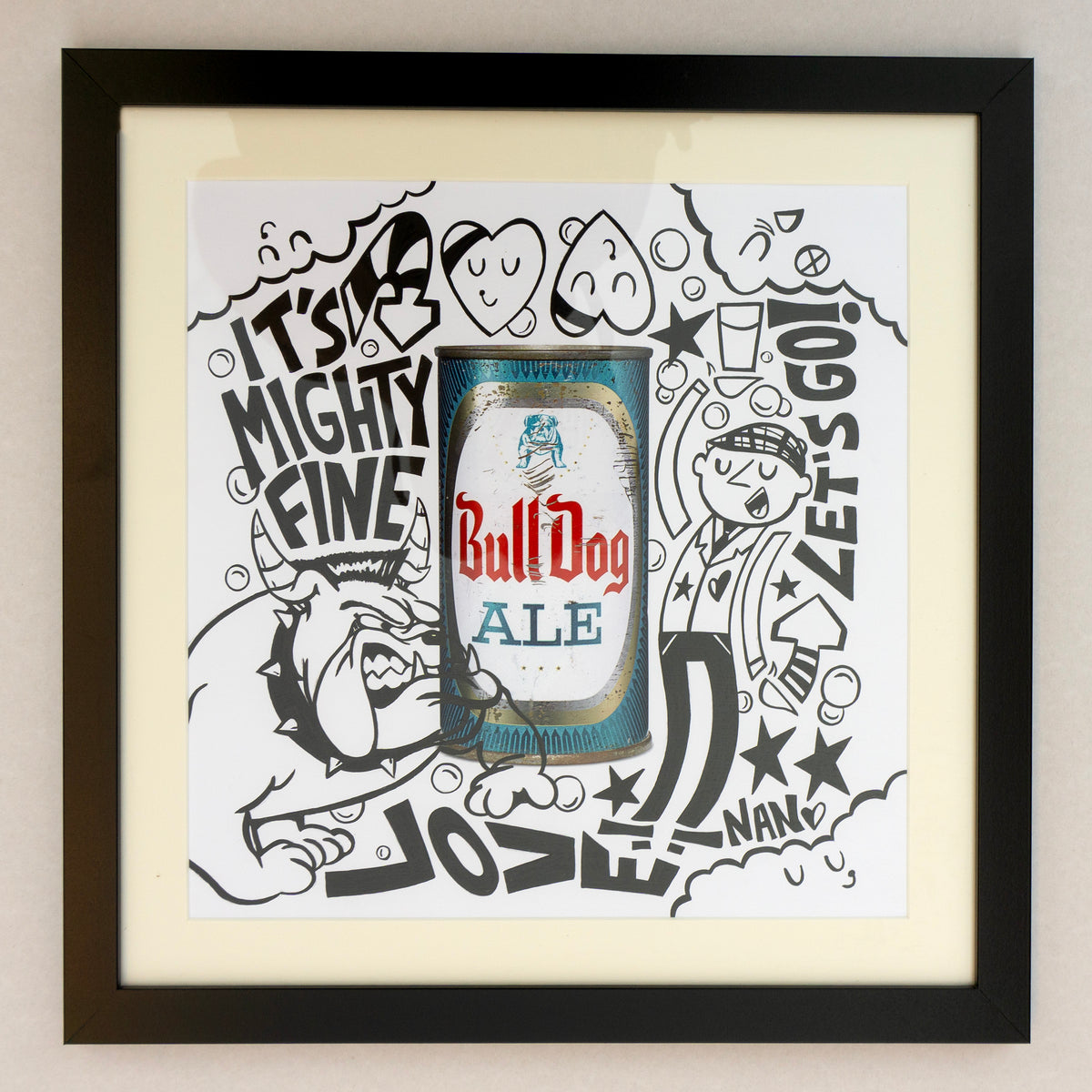Bulldog Ale Beer Can Mixed Media on Paper