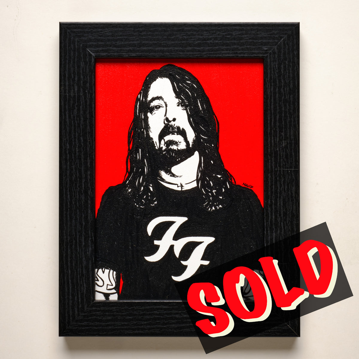 Anthem Machine (Dave Grohl) – 5"×7" FRAMED ORIGINAL PAINTING