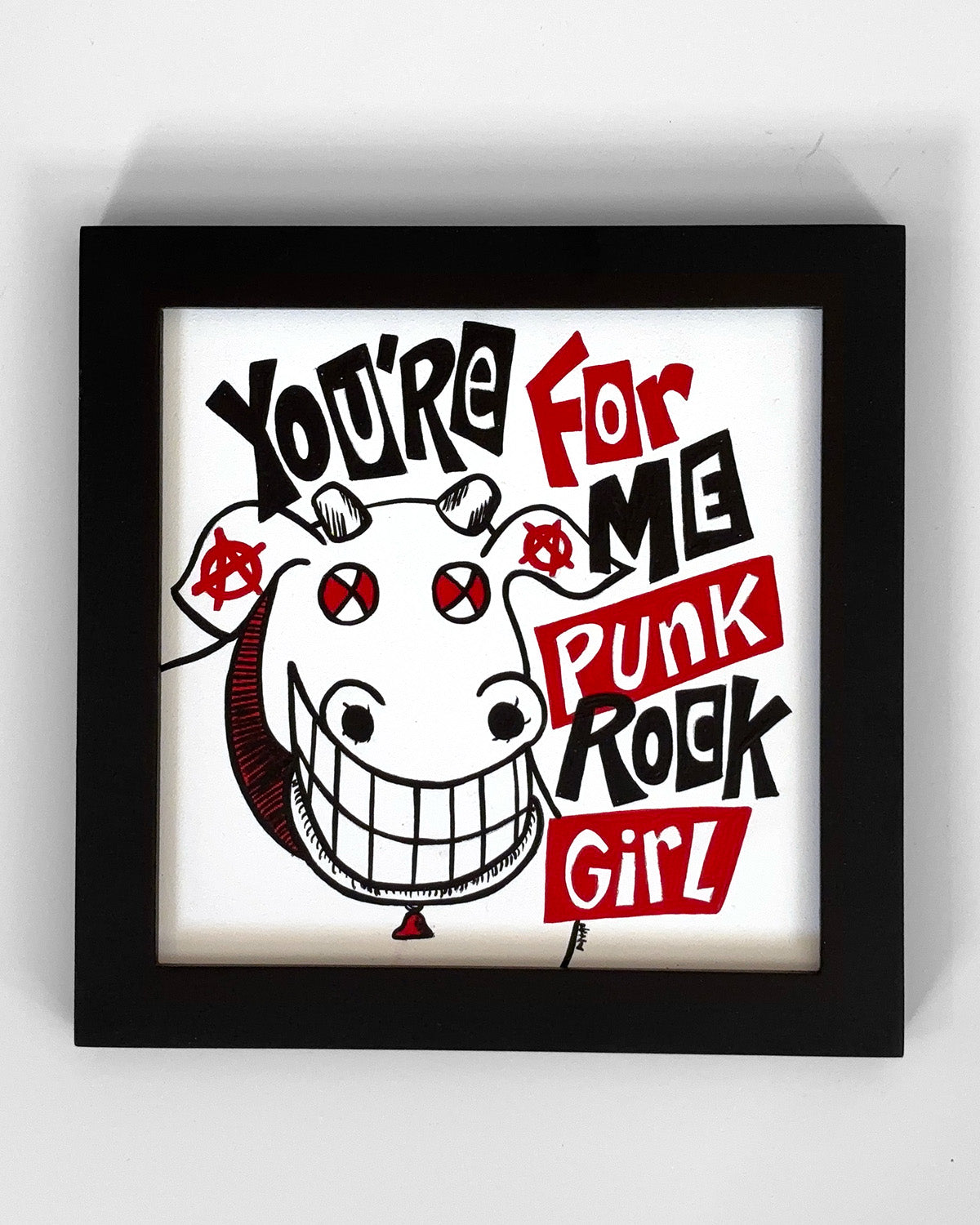 Dead Milkmen "Punk Rock Girl" - 6”x6” Framed Original Painting