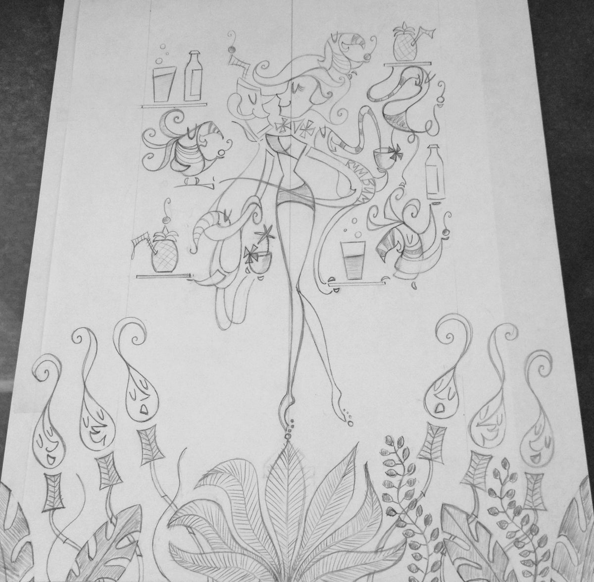 RARE “The Redhead” Original Drawing/Concept Art