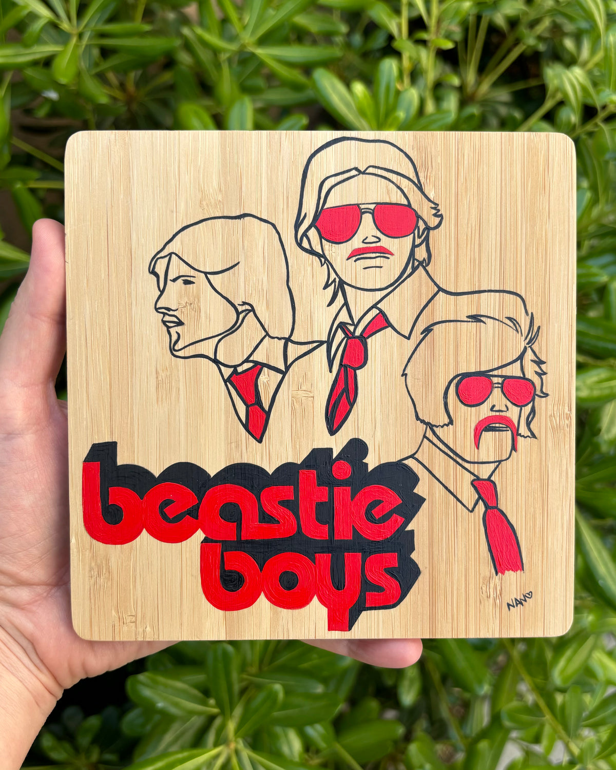 Beastie Boys - 6”x6” Original Painting on Bamboo