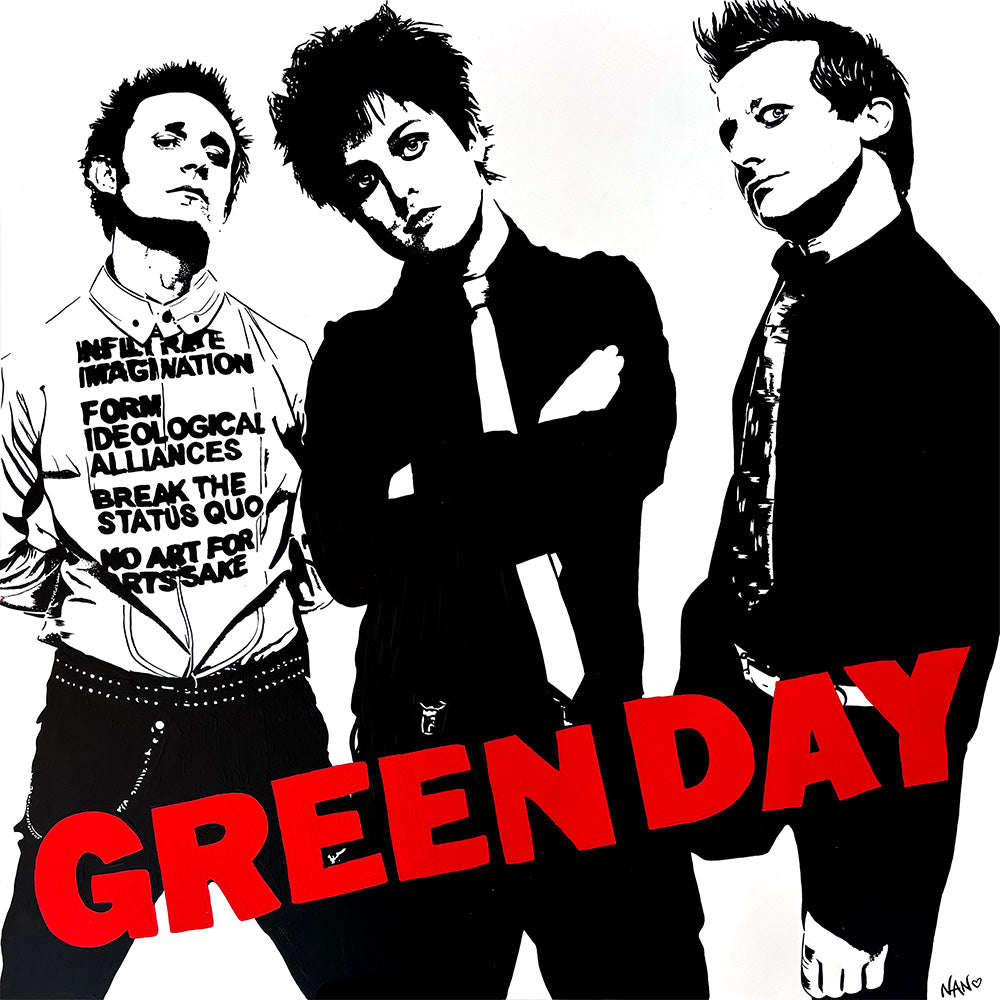 Basket Cases (Green Day) – ORIGINAL ACRYLIC PAINTING ON 24&quot;×24&quot;×2&quot; GESSOBORD (CRADLED)