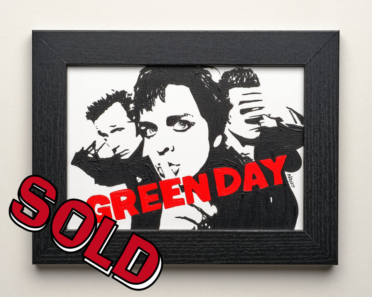 Green Day - 5”x7” Framed Original Painting