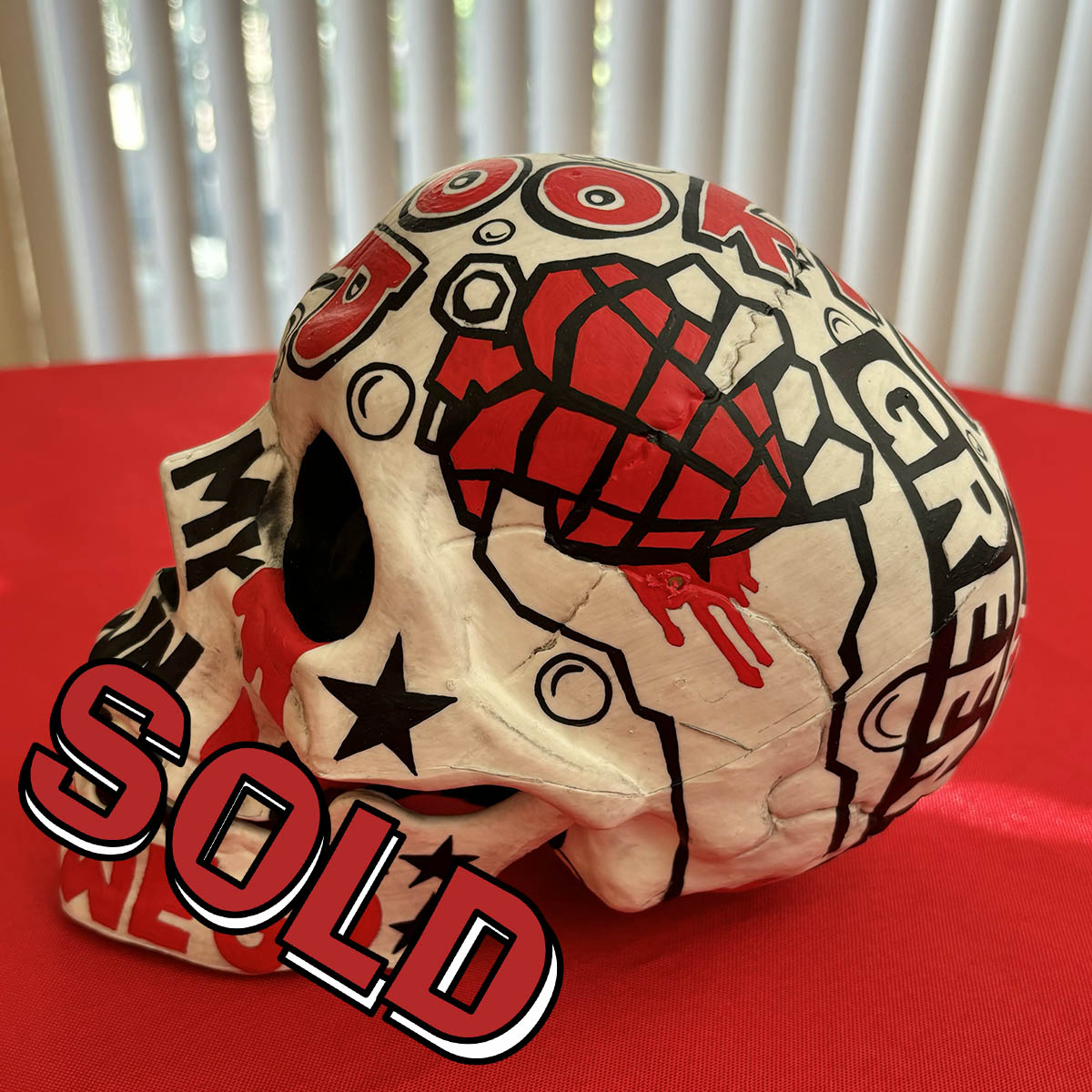 Green Day Skull (Red Variant)