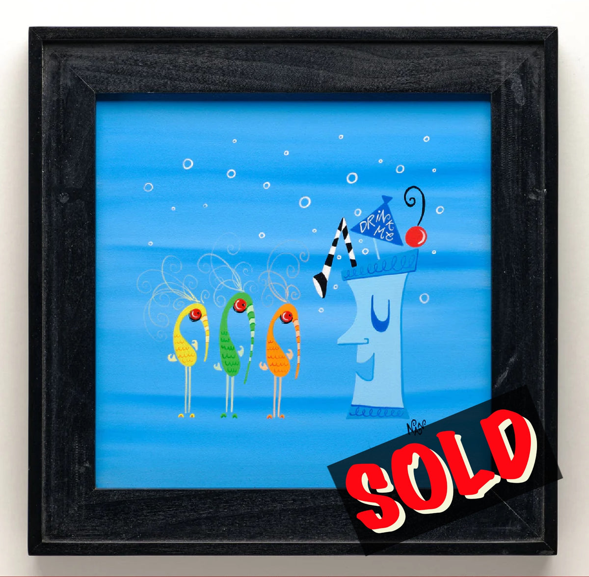 You Go First - 8”x8” Framed Original Painting