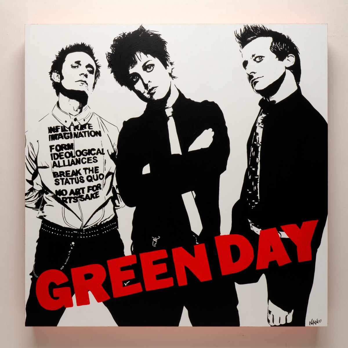 Basket Cases (Green Day) – ORIGINAL ACRYLIC PAINTING ON 24"×24"×2" GESSOBORD (CRADLED)