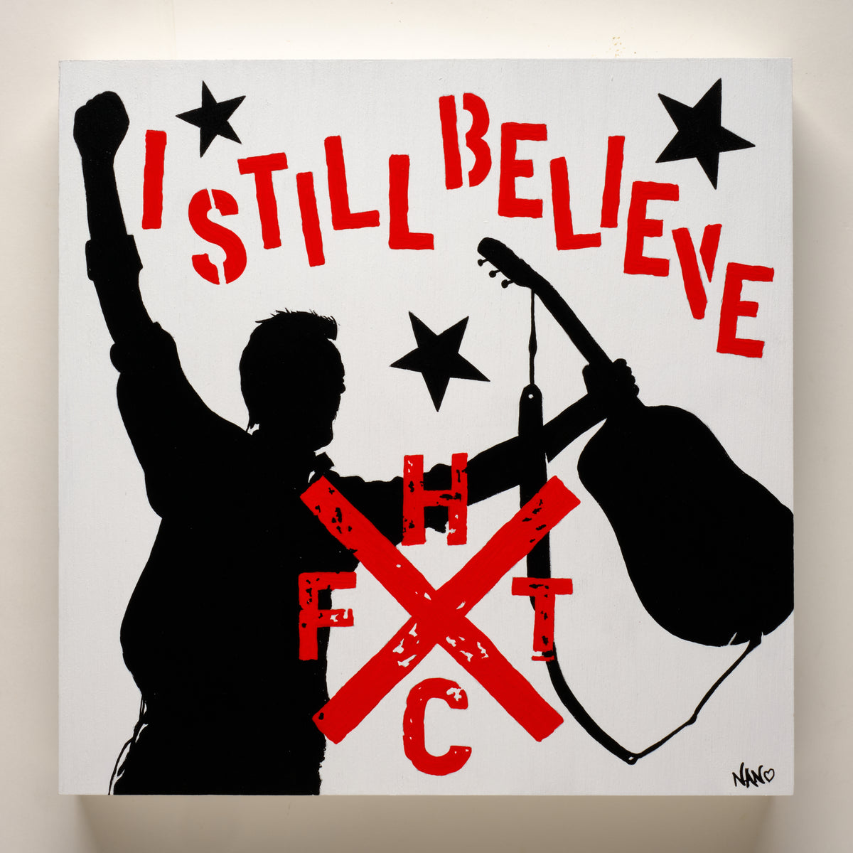 I Still Believe (Frank Turner) – ORIGINAL ACRYLIC PAINTING ON 12"×12"×1.5" GESSOBORD (CRADLED)