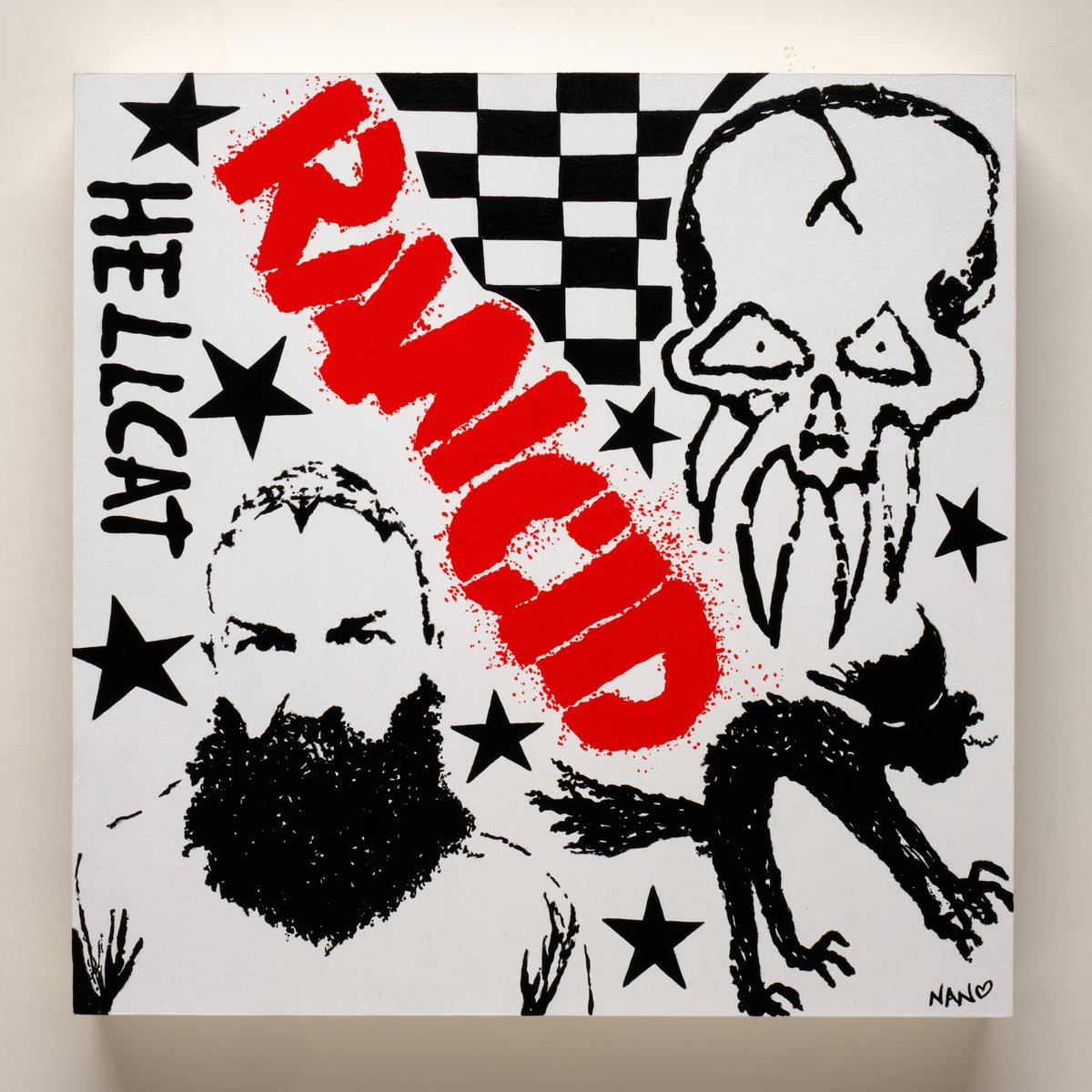 Lock, Step & Gone (Rancid) – ORIGINAL ACRYLIC PAINTING ON 12"×12"×1.5" GESSOBORD (CRADLED)