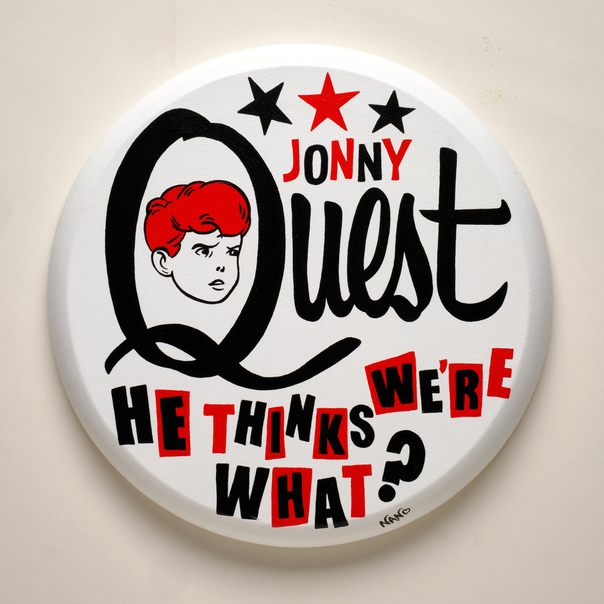 Johnny Quest (Less Than Jake) – ORIGINAL ACRYLIC PAINTING ON 12" ROUND CANVAS