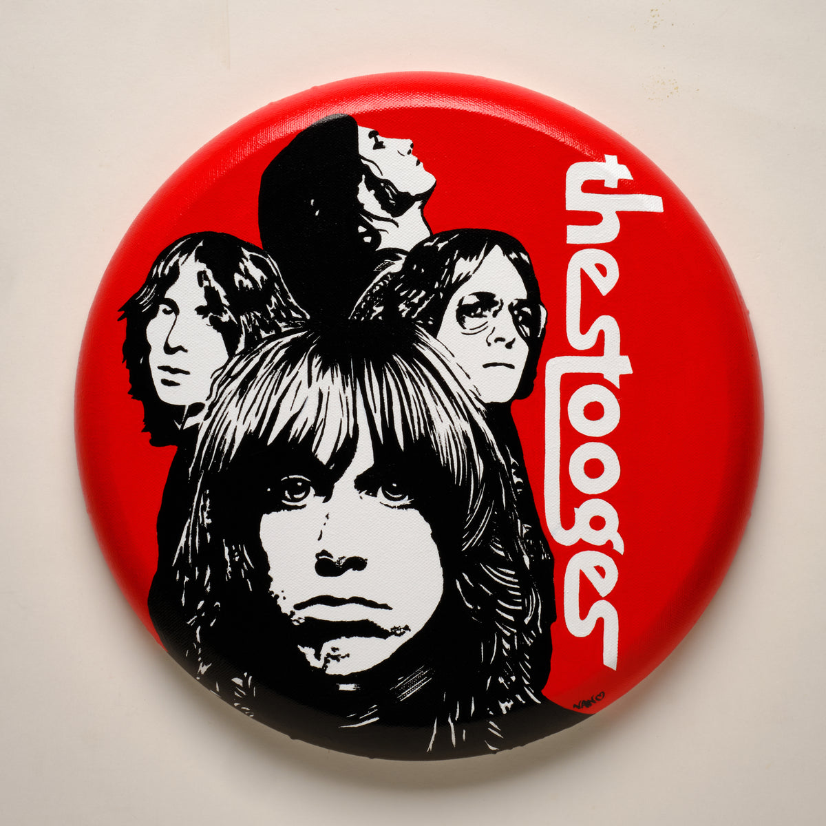 1969 (The Stooges) – ORIGINAL ACRYLIC PAINTING ON 12" ROUND CANVAS