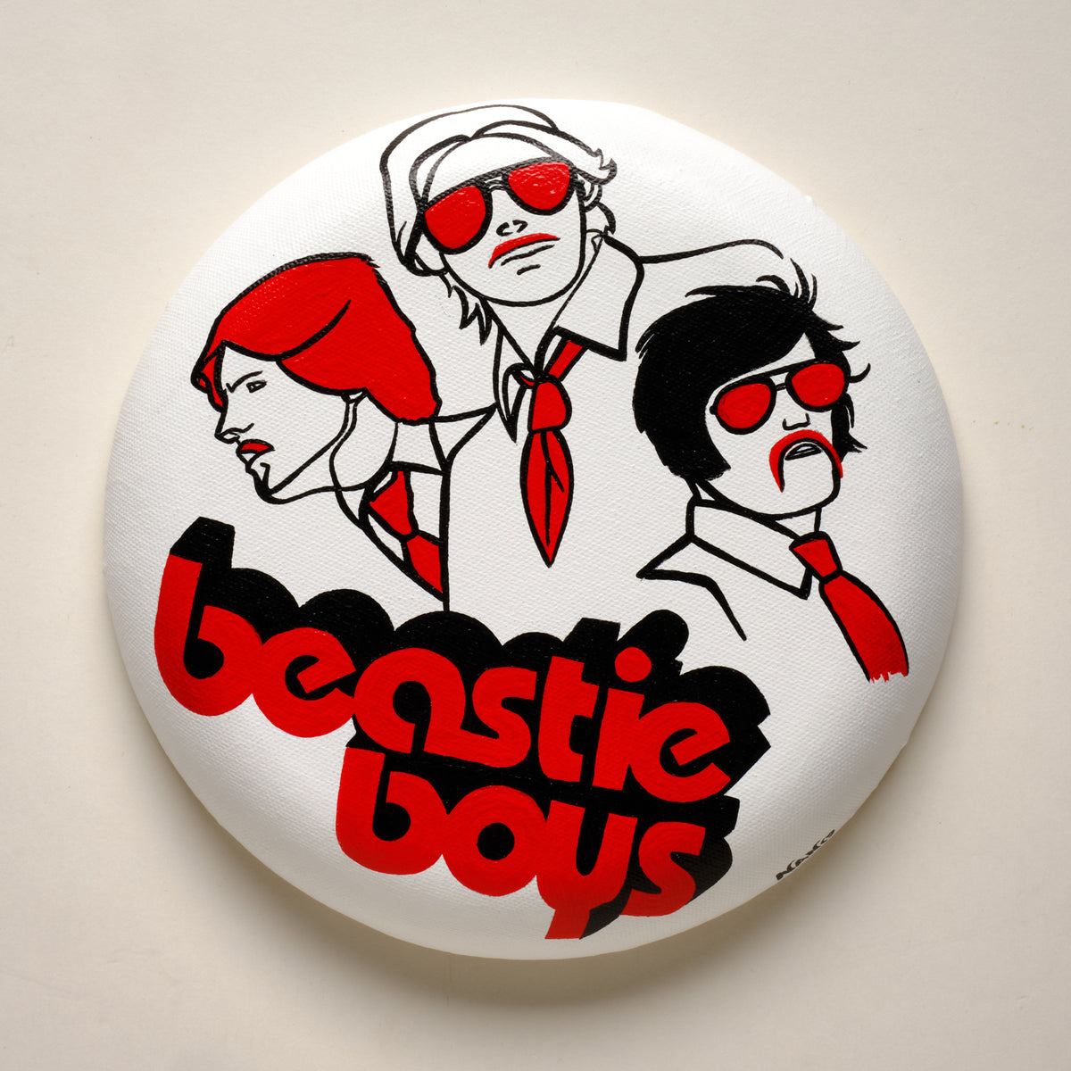 Sabotage (Beastie Boys) – ORIGINAL ACRYLIC PAINTING ON 8" ROUND CANVAS