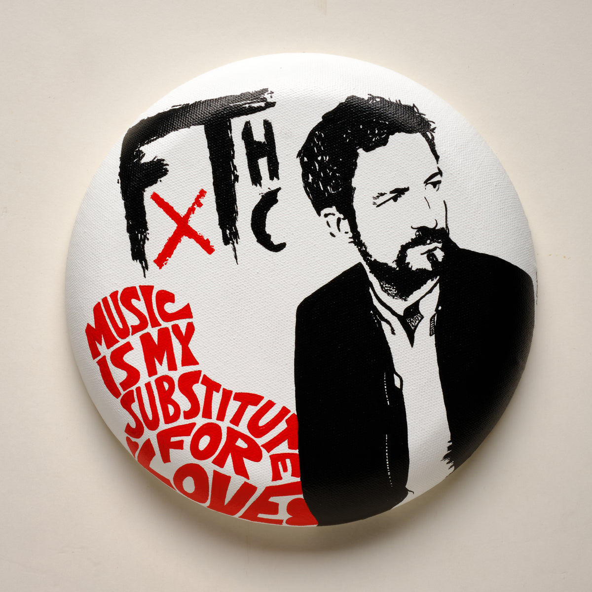Substitute (Frank Turner) – ORIGINAL ACRYLIC PAINTING ON 8" ROUND CANVAS