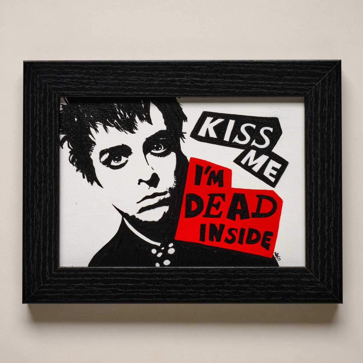 Kiss Me (Green Day) – 5"×7" FRAMED ORIGINAL PAINTING