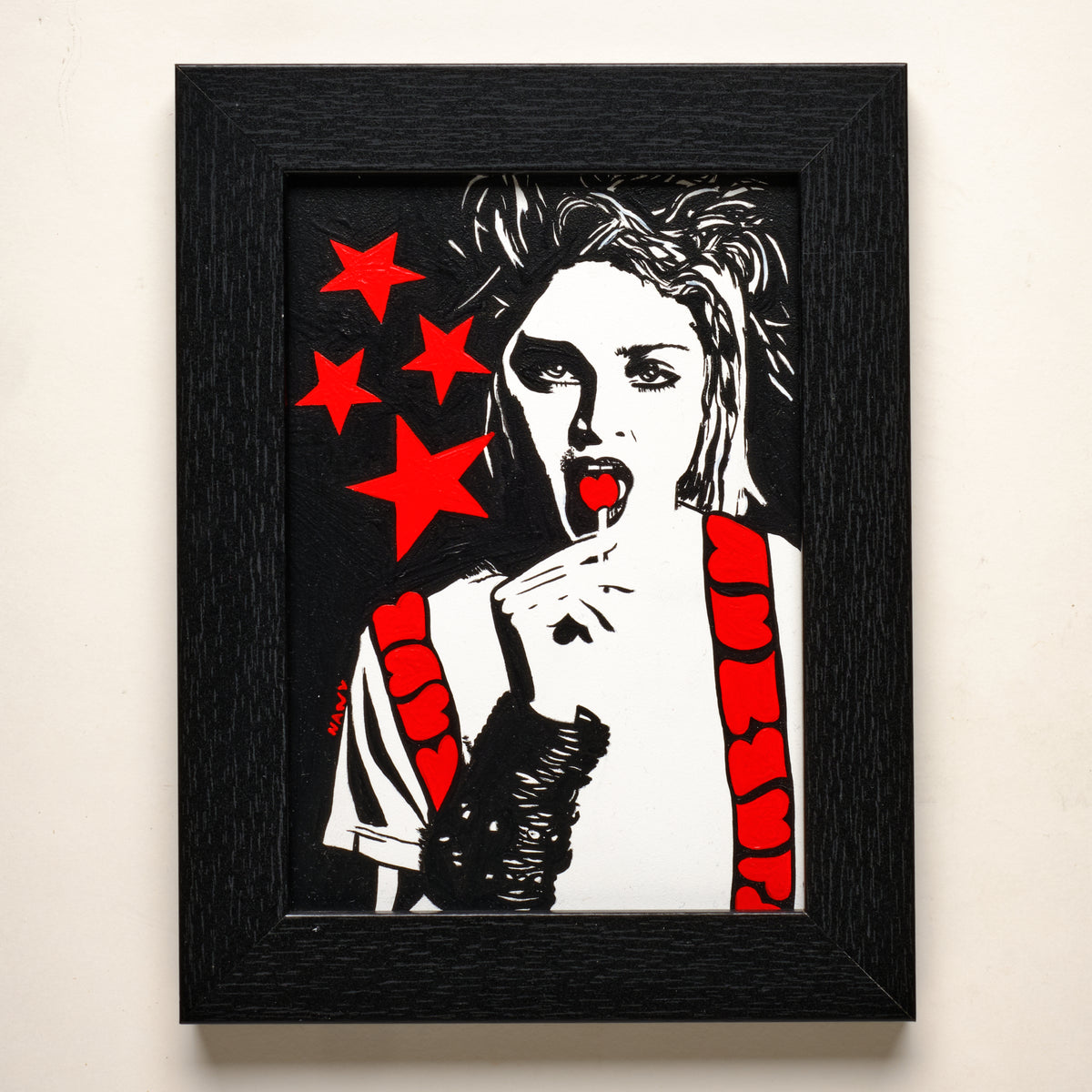 Material Girl (Madonna) – 5"×7" FRAMED ORIGINAL PAINTING