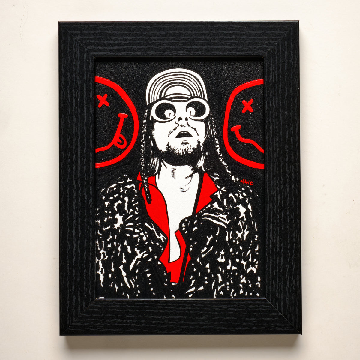 Kurt (Nirvana) – 5"×7" FRAMED ORIGINAL PAINTING